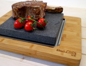 Black Rock Grill Big Sizzle Steak Platter - Premium Large Steak Stone Set for Serious Steak Lovers.