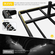 OLEVS King Size Floating Bed Frame, Metal Platform, with LED Light and Charging Station, No Box Spring Needed, Noise-Free, Easy Assembly