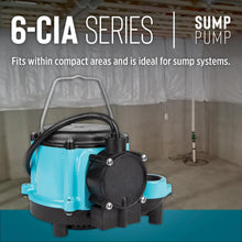 Little Giant 6-CIA 115 Volt, 1/3 HP, 2760 GPH Cast Iron Submersible Sump Pump with Integral Diaphragm Switch, 10-Ft. Cord, Blue, 506158