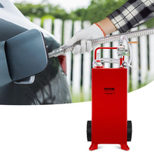 VEVOR 30 Gallon Fuel Caddy, Fuel Storage Tank on 2 Wheels, Portable Gas Caddy with Manual Transfer Pump, Gasoline Diesel Fuel Container for Cars, Lawn Mowers, ATVs, Boats, More, Red