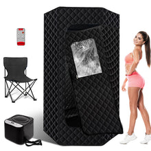 PEEKO Portable Sauna for Home, Full Size Personal XL 6'3'' Hexagon Steam Sauna Tent with 4L 1500W Steamer, Pocketed Foldable Chair, Customized Sweat Mat and Remote Control