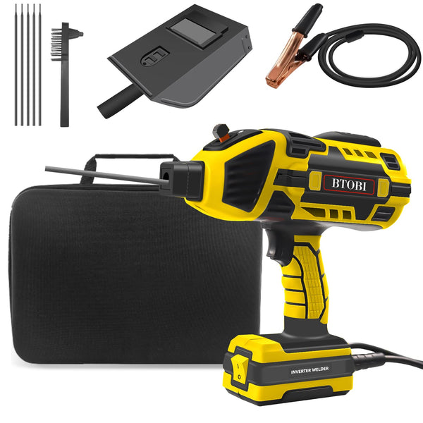 Welding Machine Handheld, Portable ARC Welder Hand Held Welder Machine, for 3/32"-1/8" Stick Welder,BTOBI 110V, IGBT Inverter with Welding Tool Set and Toolbox