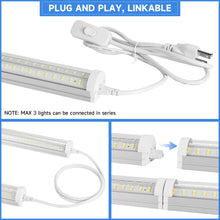 Phiwicsh 8FT LED Shop Light, U Shape 125W Integrated LED Tube Light, 6500K Clear White, 20000LM Super Bright LED Lighting, Flush Mount/Hanging Linkable LED Ceiling Lights for Garage, Plug&Play,6 Pack