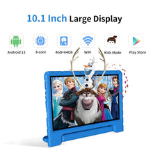 VNEIMQN Tablet for Kids, 10 Inch Kids Tablet Android 13, 4GB+64GB, Octa-Core, WiFi 6, Big Battery, Google Kids Space, Parental Control 1280 * 800 HD Display Blue