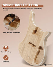 Leo Jaymz DIY Electric Bass Guitar Kits - Roasted Ash Wood Body, Maple Neck and Laurel Wood Fingerboard - Fully Components Included