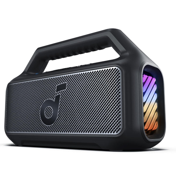 soundcore Boom 2 By Anker, Outdoor Speaker, 80W, Subwoofer, BassUp 2.0, 24H Playtime, IPX7 Waterproof, Floatable, RGB Lights, USB-C, Custom EQ, Bluetooth 5.3, Portable for Camping, Beach, and Backyard