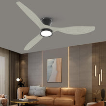 TALOYA 52 Inch Ceiling Fans with Lights Led Remote Control Flush Mount Low Profile for Bedroom Farmhouse Patio Outdoor Living Room Kitchen Dining Room,DC Motor,Reversible,White Oak