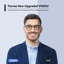 Tenveo PTZ Conference Camera 3X Optical Zoom 1080P 60FPS Wide View Angel Conference Room PTZ Camera USB3.0/HDMI/RS485/RS232 Works with Zoom Skype Teams for Room Meeting(VHD3UPro)