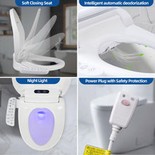 TooCust Bidet Toilet Seat Elongated - Electronic Heated Bidet Toilet Seat with Dryer and Warm Water, Temperature Controlled Wash, Smart Touch Panel, Nightlight, Elongated Toilet Seat Slow Close