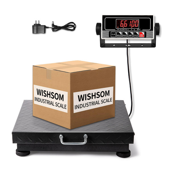 WISHSOM 660lbs Heavy Duty Postal Scale with Steel, Ultra Durable Large Verstile Digital Shipping Scale, Scale for Packages/Pets/Luggage/Warehouse/Office/Orchard/Body Weight/Home/Commerce/Industry