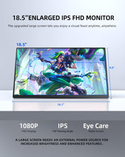 UPERFECT Portable Monitor 18.5 inch 120 Hz 100% sRGB 1080P Portable Laptop Monitor w/Smart Cover, VESA & Speakers, Frameless IPS HDR Gaming Monitor USB-C HDMI Travel Second Monitor