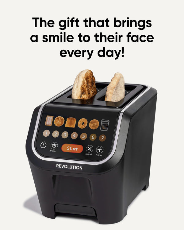 Revolution R90 Digital Toaster + Toastie Press Bundle – 2-Slice Wide Slot, Patented InstaGLO 2.0 Technology, Toastie Press Mode – Toast Bread, Bagels, Waffles, Tortillas, Pastries – Black