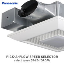 Panasonic FV-0510VSCL1 WhisperValue DC Ventilation Fan with Light and Condensation Sensor for Humidity Control - 50-80-100 CFM - Bathroom Wall Fan