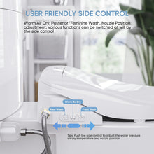 LEIVI Smart Bidet Toilet Seat with Wireless Remote and Side Panel, Multiple Spray Modes, Adjustable Heated Seat, Warm Water and Air Dryer, Auto LED Nightlight, Round