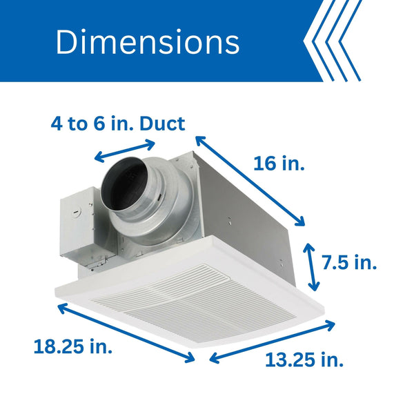 Panasonic FV-0511VH1 WhisperWarm DC Bathroom Fan with Heater - Simplified Ventilation and Heat - 50-80-110 CFM