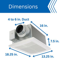 Panasonic FV-0511VH1 WhisperWarm DC Bathroom Fan with Heater - Simplified Ventilation and Heat - 50-80-110 CFM