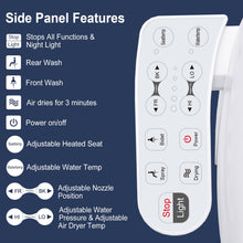 ZMJH 236 Bidet Toilet Seat, Elongated Smart Unlimited Warm Water, Vortex Wash, Electronic Heated, Warm Air Dryer, Rear and Front Wash, LED Light, Need Electricity, White (Elongated)