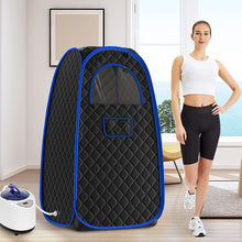 QCLUEU 2024 Portable Sauna, Home Sauna, Full Body Sauna Box, 1500w 3L, with 110V Steamer, Portable Sauna for Home, for Relieve Insomnia Relieve Stress(Blue)