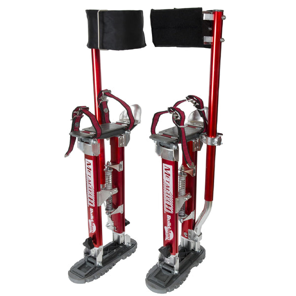 Metaltech I-BMDS2440 BuildMan Grade 24-in. to 40-in. Drywall Stilts 2-Pack, Anodized Aluminum Stilts for Adults, Drywall Tools for Home Improvement, Paint Stilts with Anti-Fatigue Comfort Straps