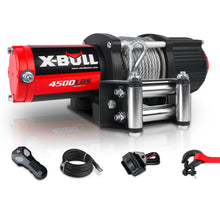 X-BULL Winch 4500LBS Steel Cable Electric Winch with Roller Fairlead, Wired Handle and Wireless Remote,Easy to Install