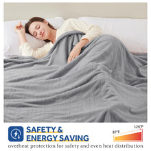 Sealy Electric Blanket King Size, Flannel Heated Blanket with 10 Heating Levels & 1-12 Hours Auto Shut Off, Fast Heating Warm Blanket, Machine Washable, Light Grey, 100 x 90 Inch