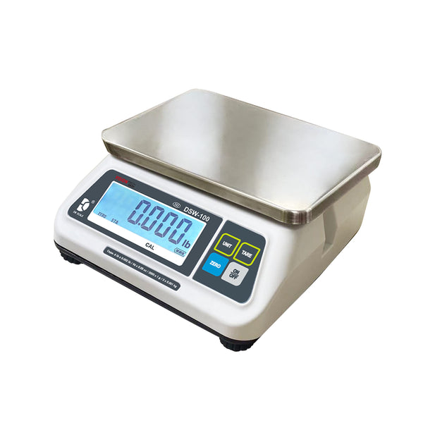 VisionTechShop DSW-100 Portion Scale with Single LCD Display, Stainless Steel Platter, 15lb Capacity, 0.005lb Readability, Lb/Oz/Kg/g Switchable, Low Profile Design, NTEP Legal for Trade COC #22-007