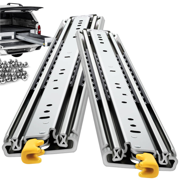 VAGUDE with Lock Heavy Duty Drawer Slides 12 14 16 18 20 22 24 26 28 30 32 34 36 40 44 48 52 56 60 Inch 420 Lbs Side Mount Full Extension Ball Bearing Rails Rail Tool Box Runner-W:76mm, 30 Inch