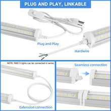 8FT U Shape 125W Integrated LED Tube Light, 6500K Clear White, 20000LM Super Bright, Flush Mount/Hanging, Linkable Shop Lights for Garage Workshop, Plug&Play, 8 Pack