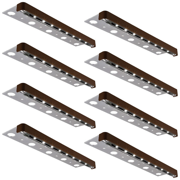 LEONLITE 8-Pack Classic Series 12 Inch LED Retaining Wall Lights, Hardscape Lighting Low Voltage, Low Voltage Landscape Lights, 12V Paver Lights, 3W Outdoor Step Lights, 5000K Daylight, ETL