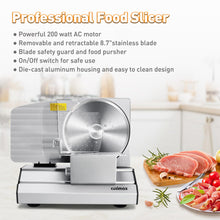 Meat Slicer,CUSIMAX Electric Deli Meat Slicer with 2 Removable 8.7''Stainless Steel Blades,Removable Food Carriage,1-20mm Adjustable Thickness Food Slicer for Home,Easy for Cut Meat,Cheese,Bread