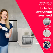 Frigidaire Nugget Ice Maker, Countertop Ice Machine with Transparent Window, Sonic Ice Maker with 44 lbs. Capacity, Auto Self Cleaning Ice Maker Machine, 2.0 Gen, Cream - 16.75D x 11.75W x 20.25H