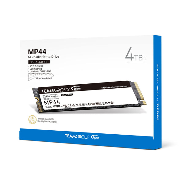 TEAMGROUP MP44 4TB SLC Cache Gen4x4 M.2 2280 PCIe 4.0 with NVMe Laptop & Desktop SSD Solid State Drive R/W Speed up to 7400 / 6900MB/s TM8FPW004T0C101