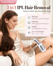 LumiAes IPL Laser Hair Removal for Women and Men, 50℉ Ice-Cooling System and skin sensor for Painless, 3 In 1 Functions, Effective and Long-Lasting Hair Removal Device from home, Full Body(Silver)