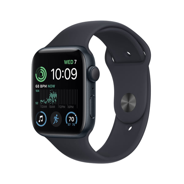 Apple Watch SE (2nd Gen) [GPS 44mm] Smart Watch w/Midnight Aluminum Case & Midnight Sport Band - S/M. Fitness & Sleep Tracker, Crash Detection, Heart Rate Monitor, Retina Display, Water Resistant