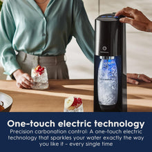 SodaStream - E-TERRA Soda Maker | VALUE BUNDLE | 3 Automatic Carbonation Levels | Includes 2x CO2 Cylinders, 3x 32 Fl Oz Dishwasher Safe Bottles, 2x Bubly Fruit Flavor Drops, 1x Power Adapter | Black