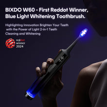 bixdo Electric Toothbrush - Professional Blue Light Whitening + Clean 2 IN 1 with Smart AI, LED Teeth Whitening Kit Sonic Toothbrush with PAP Toothpaste for Sensitive Teeth, 180 Days Long Battery Life