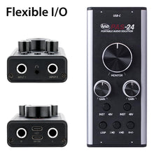 KNA PAS-24 Portable Audio Interface – 24-Bit/192kHz USB Sound Card for Home Recording Musicians and Creators, XLR & 1/4