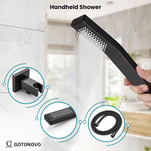 gotonovo Shower System Set with Tub Spout 3 Function Wall Mounted Shower Faucet Combo Rainfall Shower Head and Handheld Spray Rough-in Valve Shower Trim Kit 12 Inch Oil Rubbed Bronze