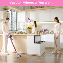 Belife Cordless Vacuum Cleaner, 38Kpa 450W Stick Vacuum Cleaners for Home Carpet Hardwood Floor, Wireless Household Vaccum for Pet Hair with Led Touch Display, Up to 45mins Runtime (Pink)