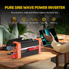 BELTTT 1500W Pure Sine Wave Inverter 12V to 120V AC, Car Power Inverter 12V to 110V Converter for RV, Truck, Solar, Off-Grid with Dual AC Socket, 5V 2.1A USB, Surge 3000W, Smart LCD Display