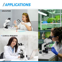 AmScope OMAX 40X-2000X Lab LED Binocular Compound Microscope with Double Layer Mechanical Stage and Coaxial Coarse/Fine Focusing Knob