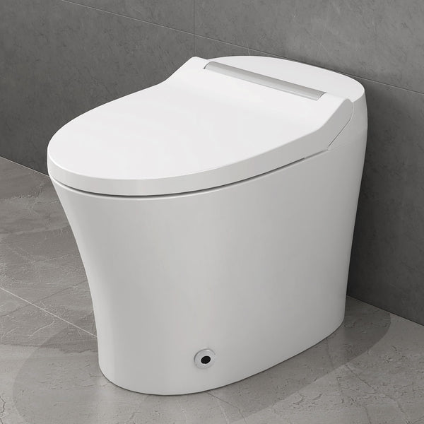 Smart Toilet with Heated Seat Built in, Tankless Toilet Combo with Auto and Foot Sensing Flush, Dual Flush Toilet with LED Light