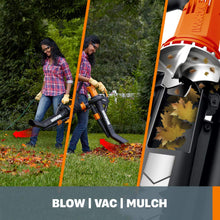 WORX WG509 12 Amp TRIVAC 3-in-1 Electric Leaf Blower with All Metal Mulching System & WA0030 Landscaping 26-Gallon Collapsible Yard Waste Bag/Leaf Bin