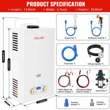 Tankless Water Heater Propane,3.18GPM 12L Outdoor Portable Water Heater,with 2 GPM Water Pump, Instant Propane Water Heater with Digital Display Multi-Protection for Camping Trips