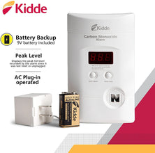 Kidde Carbon Monoxide Detector, Plug In Wall with 9-Volt Battery Backup, Digital LED Display - 4 Pack