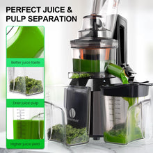 Ventray Cold Press Juicer, 3'' Wide Feed Chute Slow Masticating Juicer Machine for Whole Fruits & Vegetables, 240W Powerful Motor, Easy to Clean, High Juice Yield, BPA Free