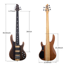 TARIO Fretless 5 string electric bass Guitar Millettia Laurentii Top Okoume body composite ebony fingerboard