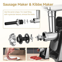 AAOBOSI Meat Grinder Electric, [3000W Max] Meat Grinder Heavy Duty with 2 Stainless Steel Blades & 4 Grinding Plates, Sausage Maker & Kibbe Kit for Home Kitchen Using