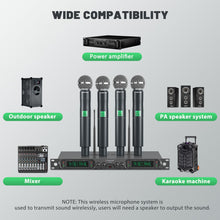 Phenyx Pro Wireless Microphone System, 4-Channel UHF Wireless Mic, Fixed Frequency Metal Cordless Mic with 4 Handheld Dynamic Microphones, 260ft Range, Mics for Singing, Church(PTU-5000-4H)