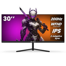 CRUA 30-inch Gaming Monitor 200HZ, 21:9 WFHD(2560X1080P) Ultrawide Computer Monitor, IPS Screen,100% sRGB, PIP/PBP, HDMI 2.0 & Displayport 1.4,Support FreeSync,Wall Mountable/Tilt Adjustable- Black